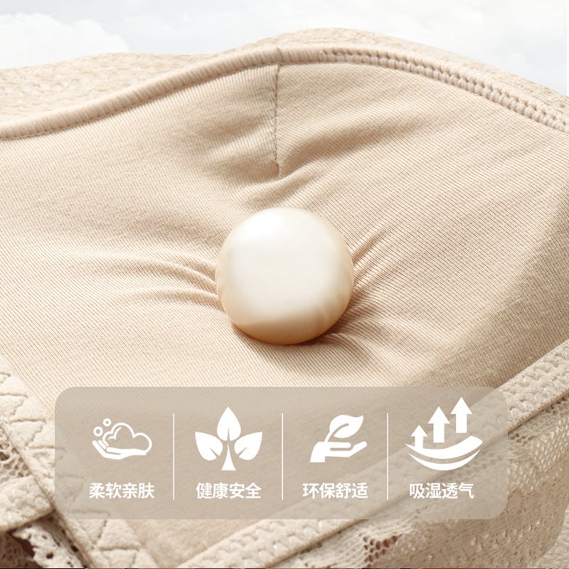 French Beautiful Back Underwear Women'S Explosion Without Steel Ring Thin Pure Lace Bra Suit - Image 5